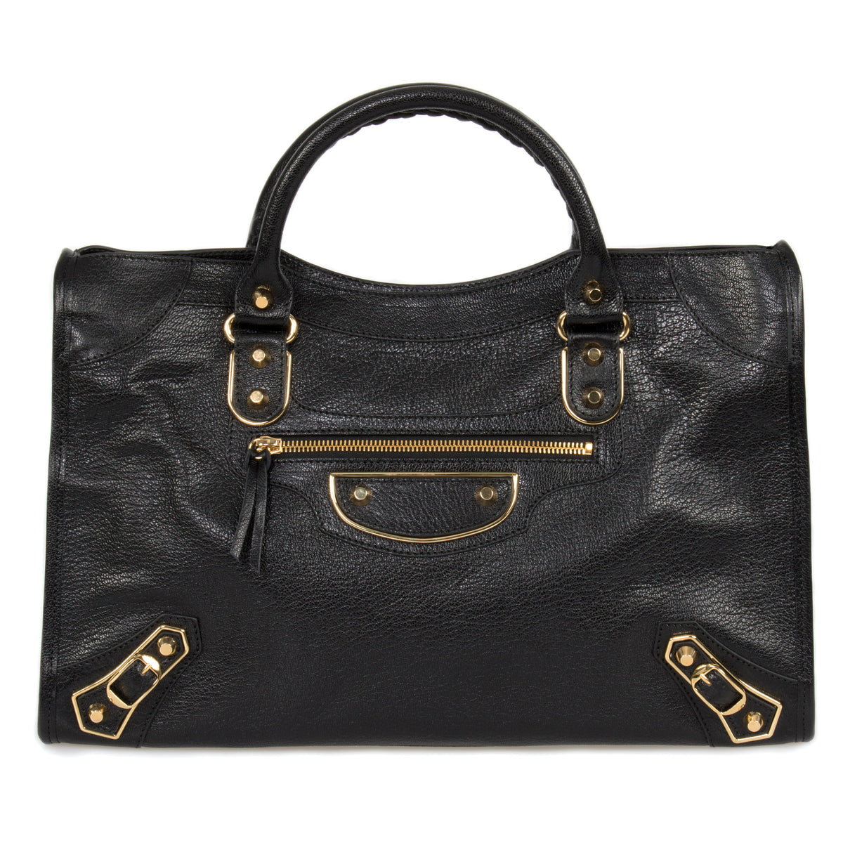 Balenciaga Classic Metallic Black Grain Goatskin Edge City Bag – Foxy Luxury
