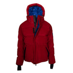 Moncler Stuller Hooded Corduroy Puffer Jacket Size 4 in Red