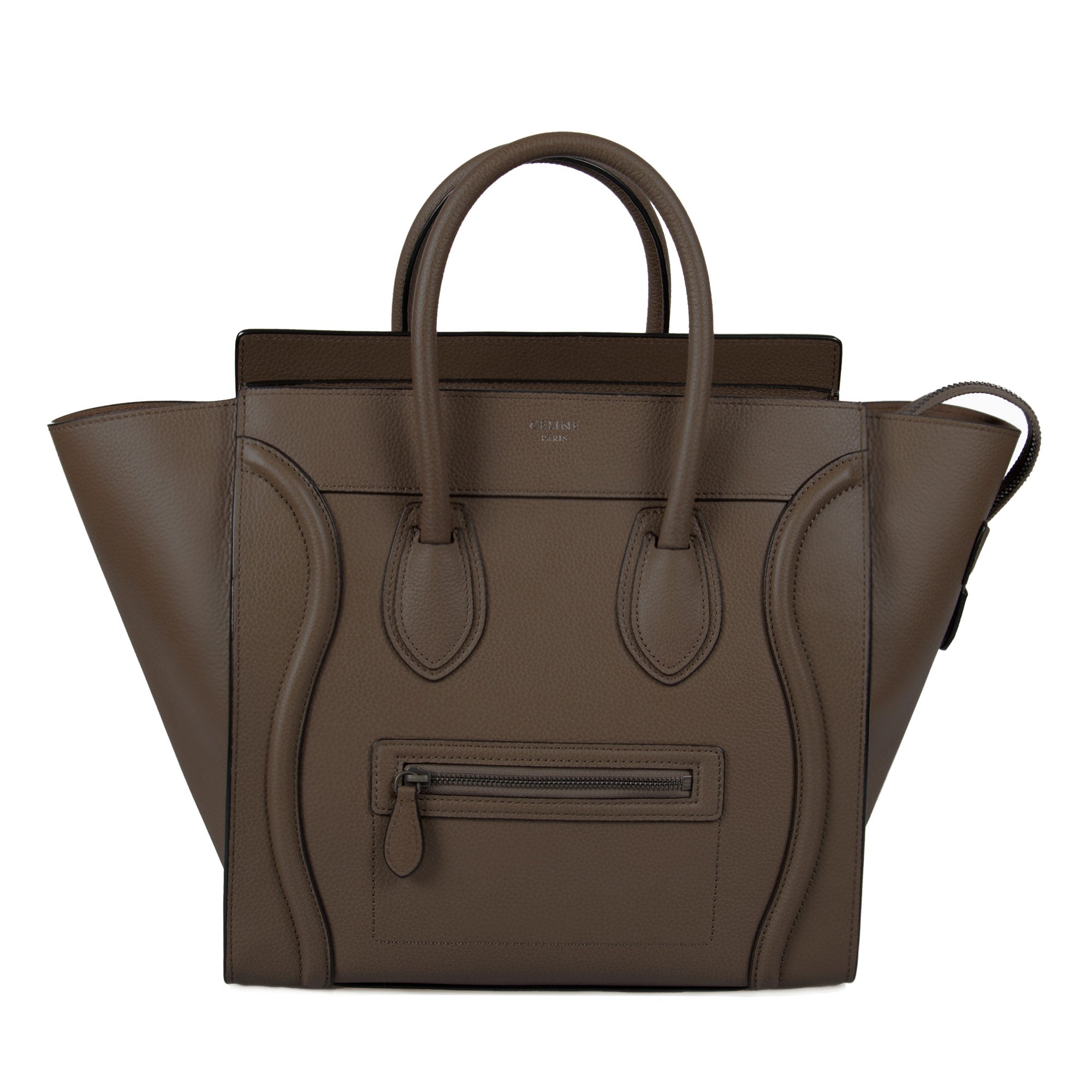 Celine Mini Luggage Bag in Tan Baby Drummed Calfskin Leather