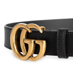 Gucci Double GG Buckle Leather Belt