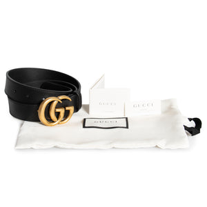 Gucci Double GG Buckle Leather Belt