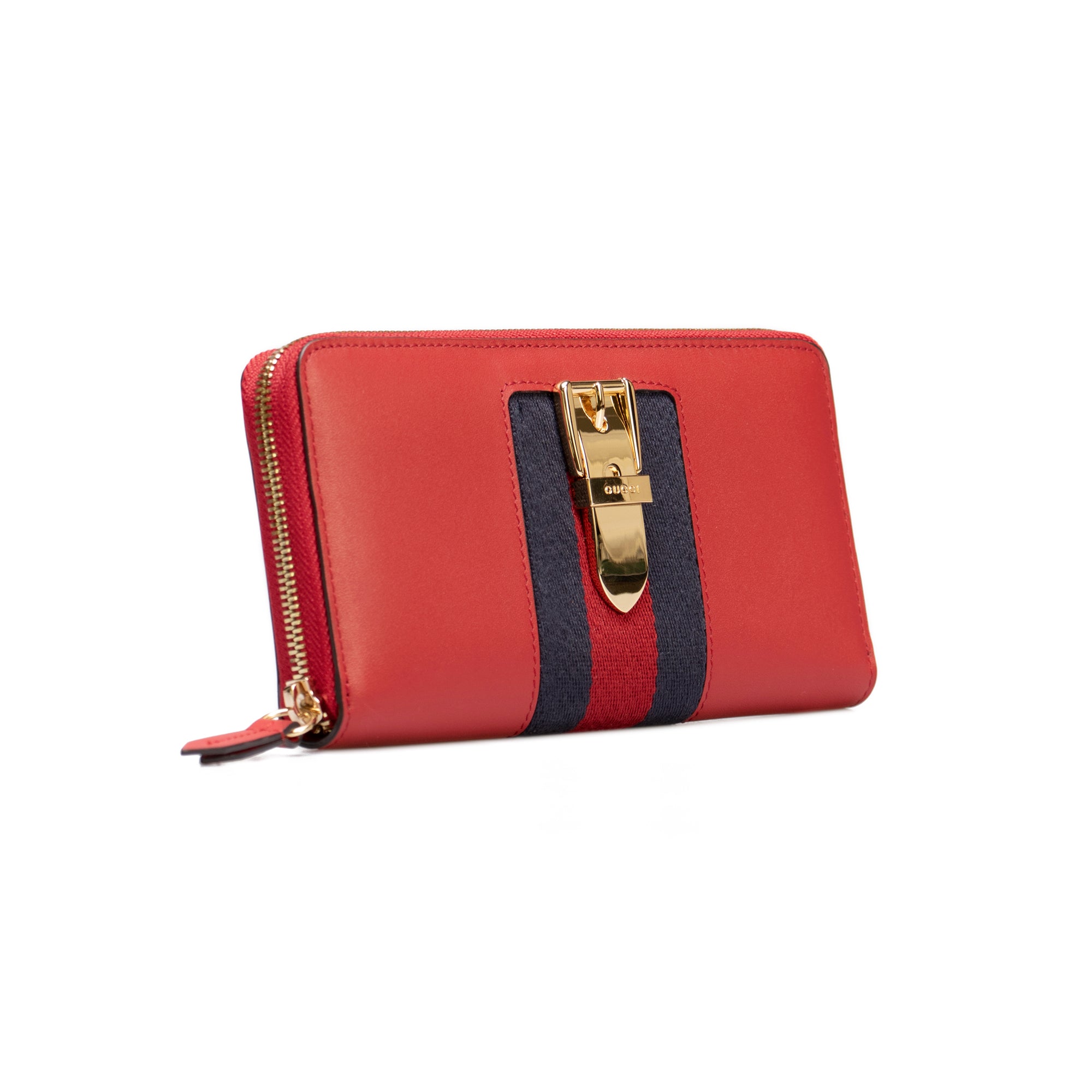 Gucci Sylvie Red Zip Around Wallet