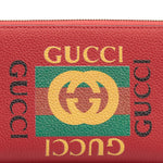 Gucci Red Printed Zip Around Wallet