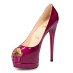 Christian Louboutin Palais Royal Magenta Patent Leather 120mm Platform Pump