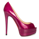 Christian Louboutin Palais Royal Magenta Patent Leather 120mm Platform Pump