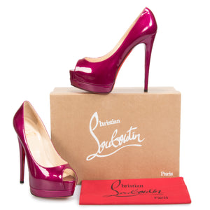 Christian Louboutin Palais Royal Magenta Patent Leather 120mm Platform Pump