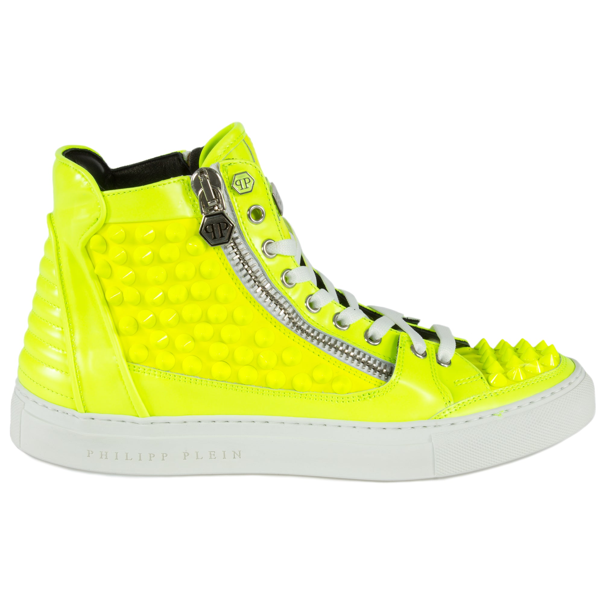 Philipp Plein Clever Hi-Top Sneakers | Yellow Leather