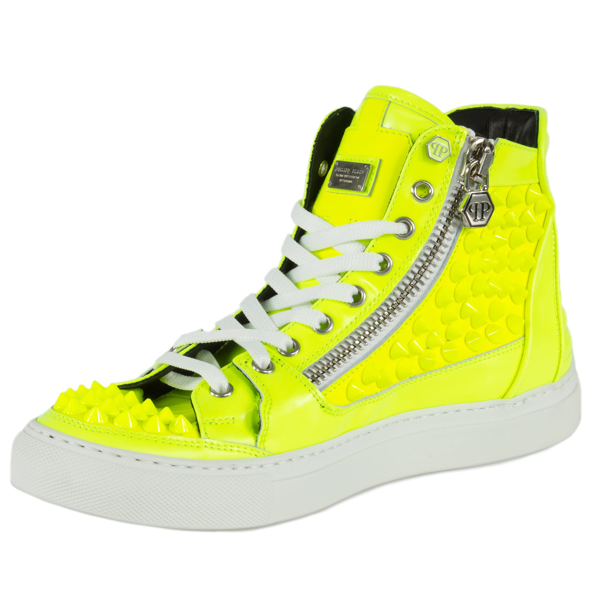 Philipp Plein Clever Hi-Top Sneakers | Yellow Leather