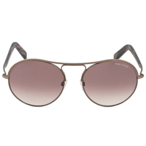 Tom Ford Jessie Women's Round Sunglasses FT0449 49T 54 | Matte Antique Brown Frame | Burgundy Gradient Lens