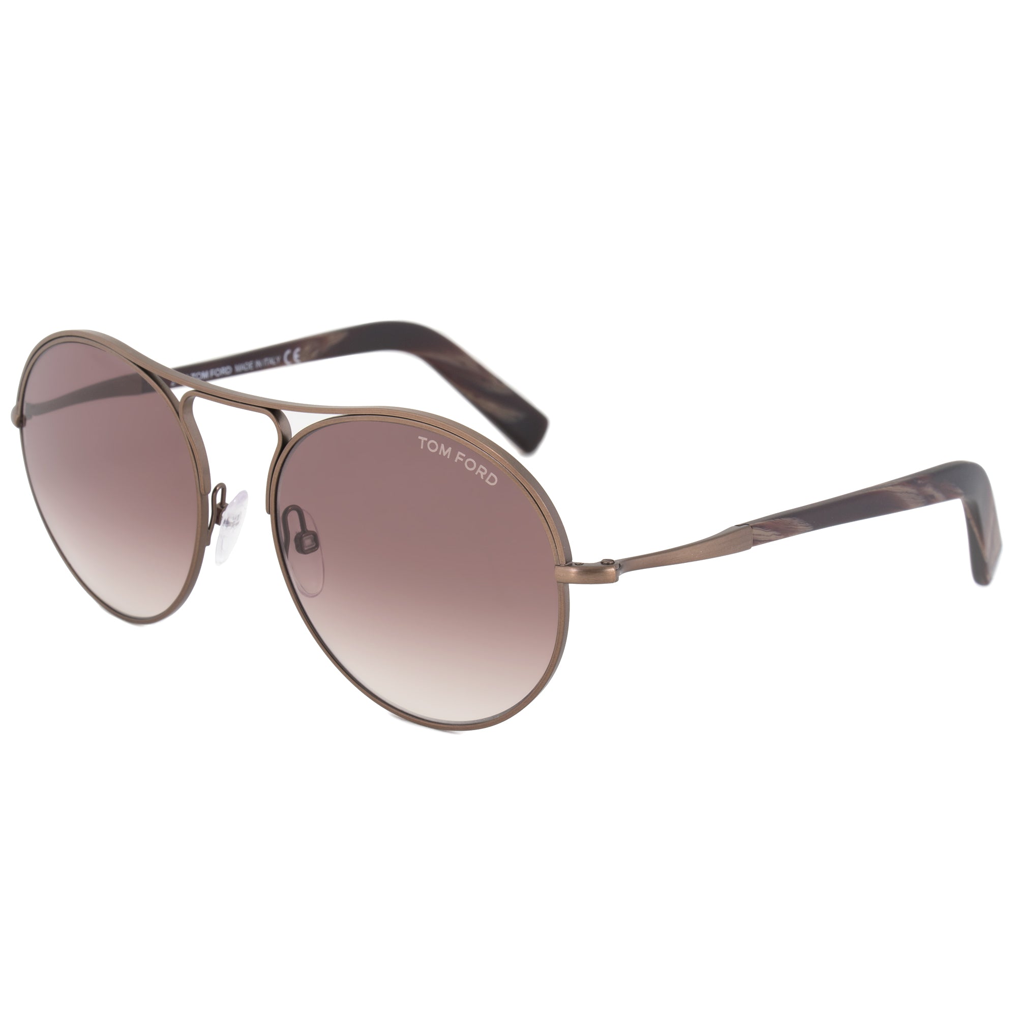 Tom Ford Jessie Women's Round Sunglasses FT0449 49T 54 | Matte Antique Brown Frame | Burgundy Gradient Lens