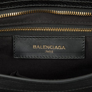 Balenciaga Classic Metallic Black Grain Goatskin Edge City Bag