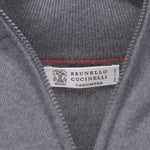 Brunello Cucinelli Lupetto Zip Cashmere Sweater in Gray