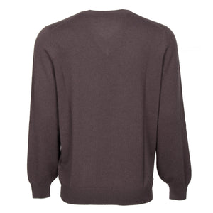 Brunello Cucinelli Classic V-Neck Cashmere Sweater in Brown