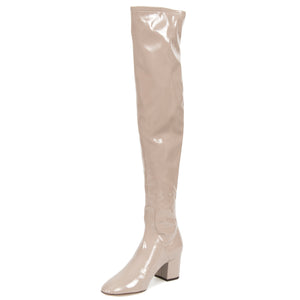 Valentino Patent Leather Over The Knee Boots | Poudre | Size 39.5