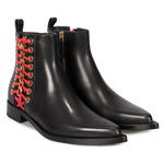Alexander McQueen Braided Chain Leather Chelsea Boots