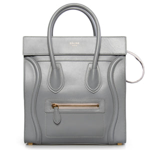 Celine Micro Luggage Handbag | Smooth gray Calfskin