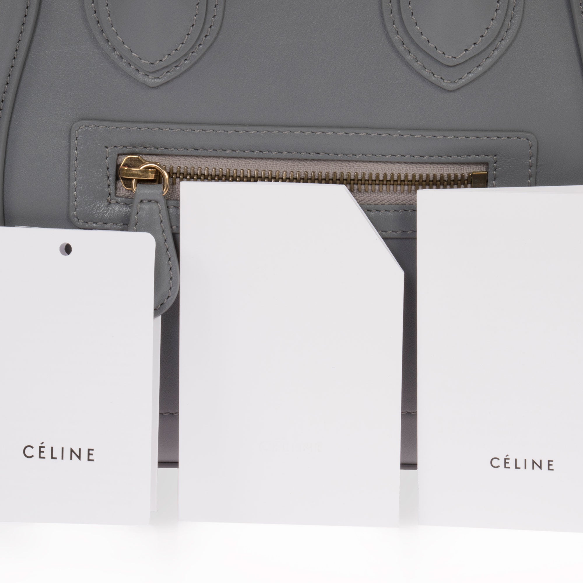 Celine Micro Luggage Handbag | Smooth gray Calfskin
