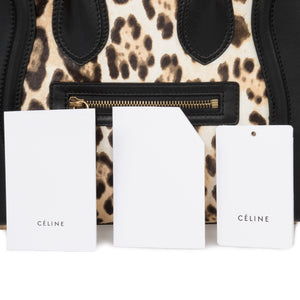 Céline Micro Luggage Tote Bag | Leopard and Black Print