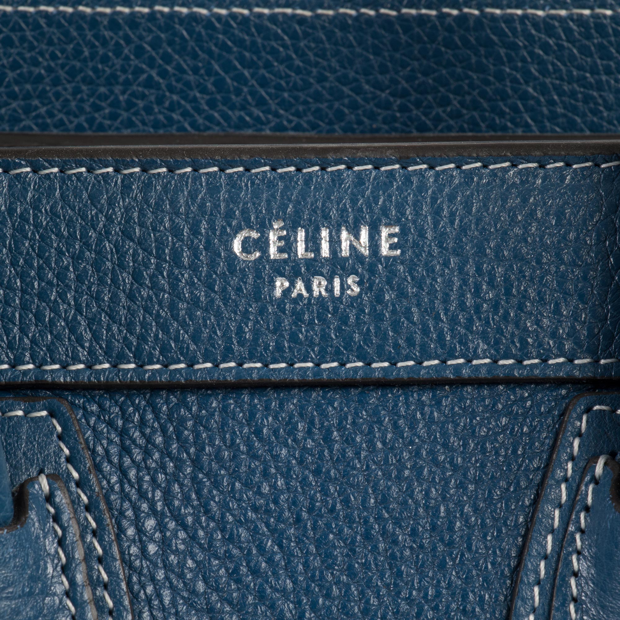 Nano luggage leather handbag Celine Navy in Leather - 35874996