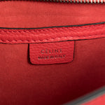 Celine Nano Luggage Red Baby Grained Calfskin Leather Nano Luggage Shoulder Bag