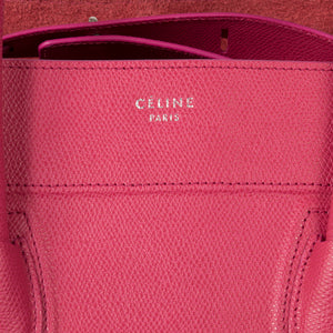 Celine Medium Luggage Phantom Bag In Fuchsia Baby Grained Calfskin Leather