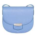 Celine Small Trotteur Pool Blue Grained Calfskin Leather Crossbody Bag