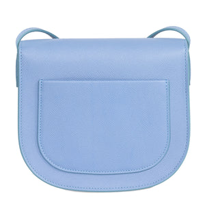 Celine Small Trotteur Pool Blue Grained Calfskin Leather Crossbody Bag