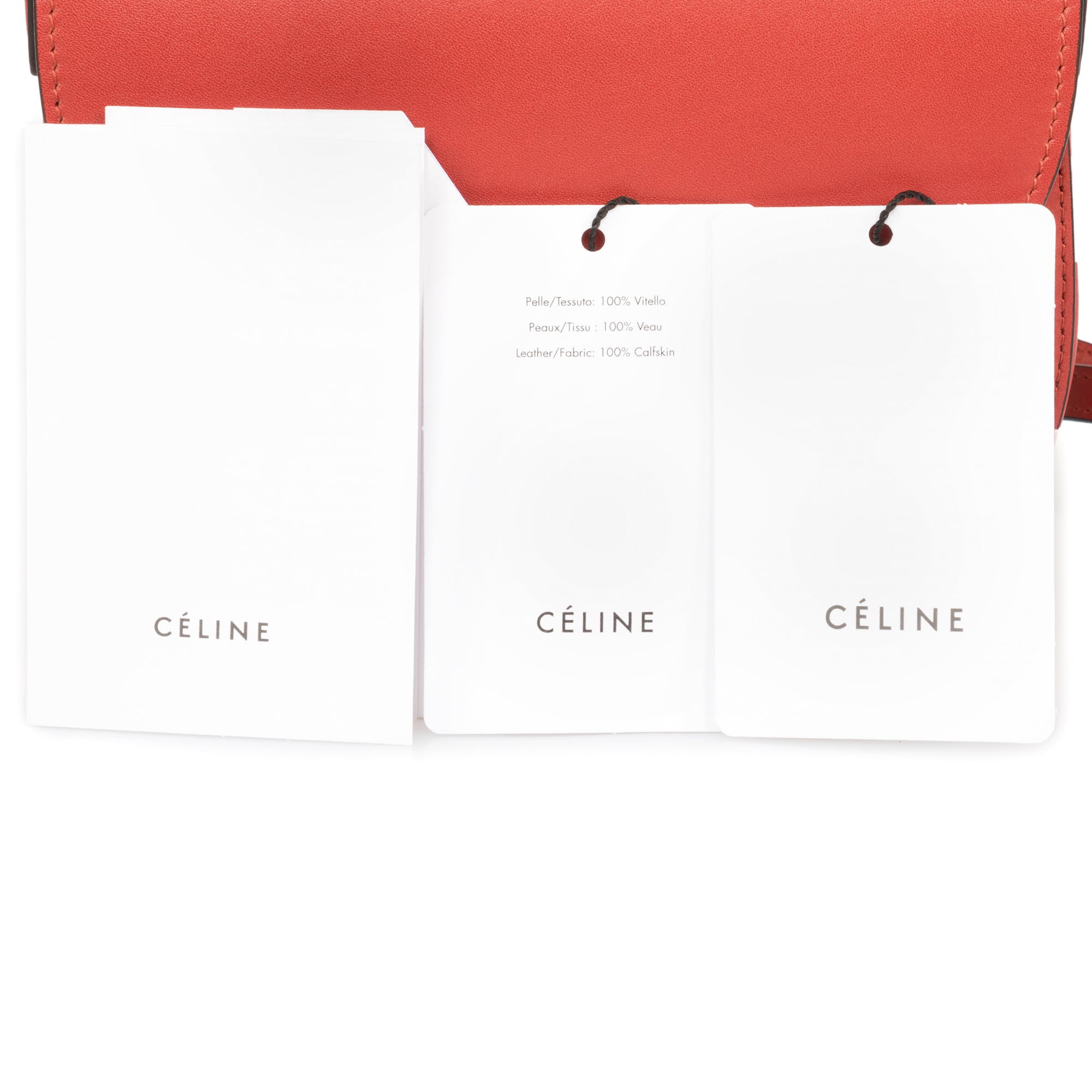 Handbags Céline Celine Small Trotteur Shoulder Bag in Red Leather Size Unique Inter