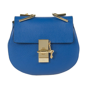 Chloe Drew Bag | Blue with Gold Hardware | Small