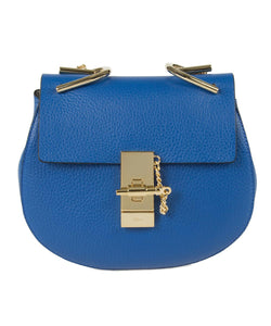 Chloe Drew Bag | Blue with Gold Hardware | Small