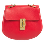 Chloe Drew Shoulder Bag | Plaid Red w/ Gold Hardware | Size Medium