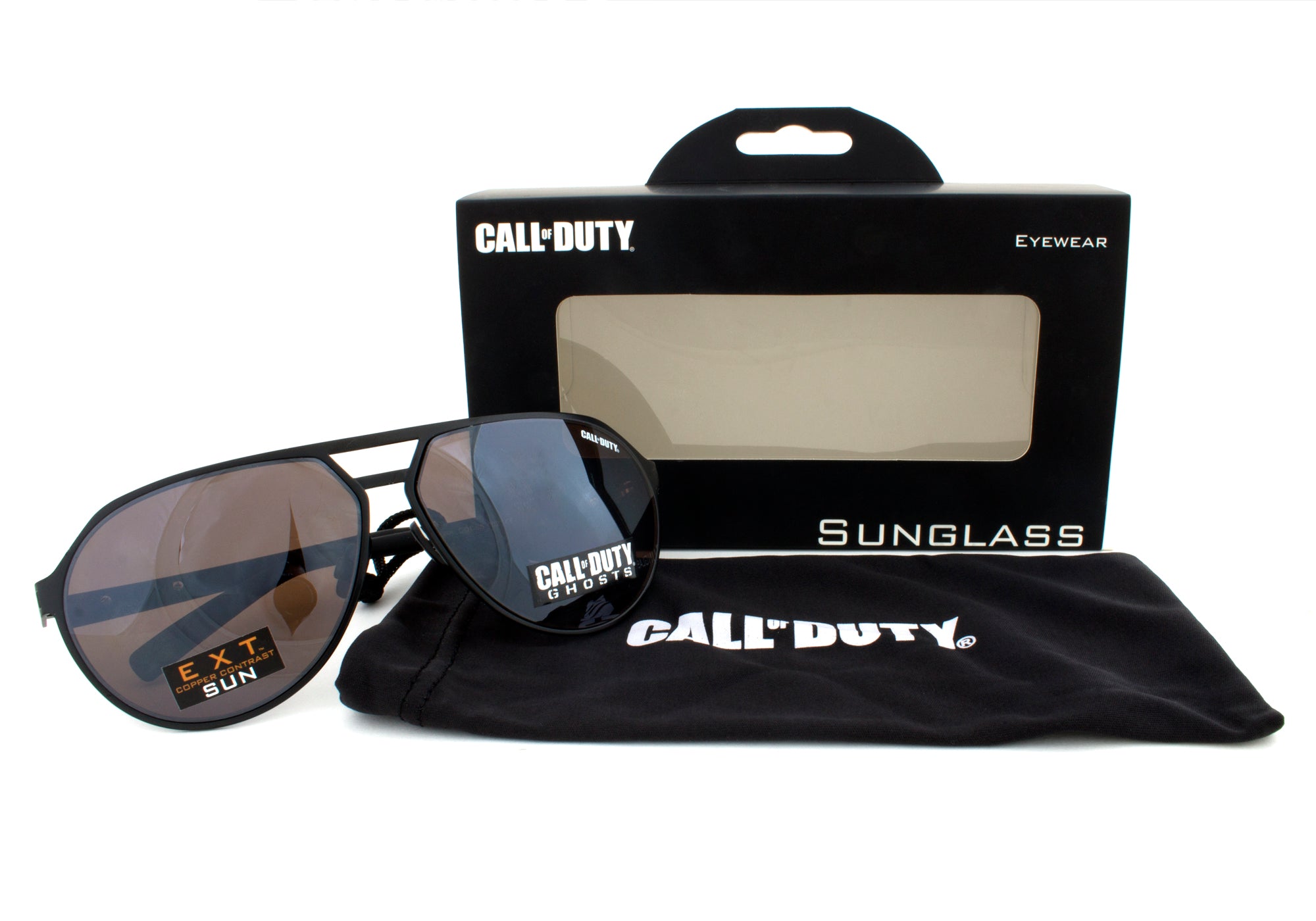 Call of Duty Black Aviator Sunglasses with Copper Contrast Sun Lens