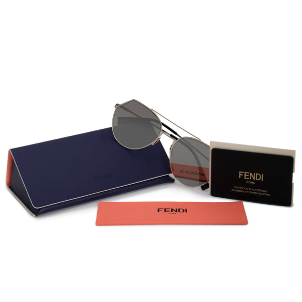 Fendi Eyeline FF0194 3YG 0T Aviator Sunglasses Light Gold Grey Silver  Mirror - Fendi sunglasses - 762753291899 | Fash Brands