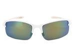Fila Sport FAC1043 109 Rectangular Wrap Sunglasses | White Frame | grey Mirror Lens