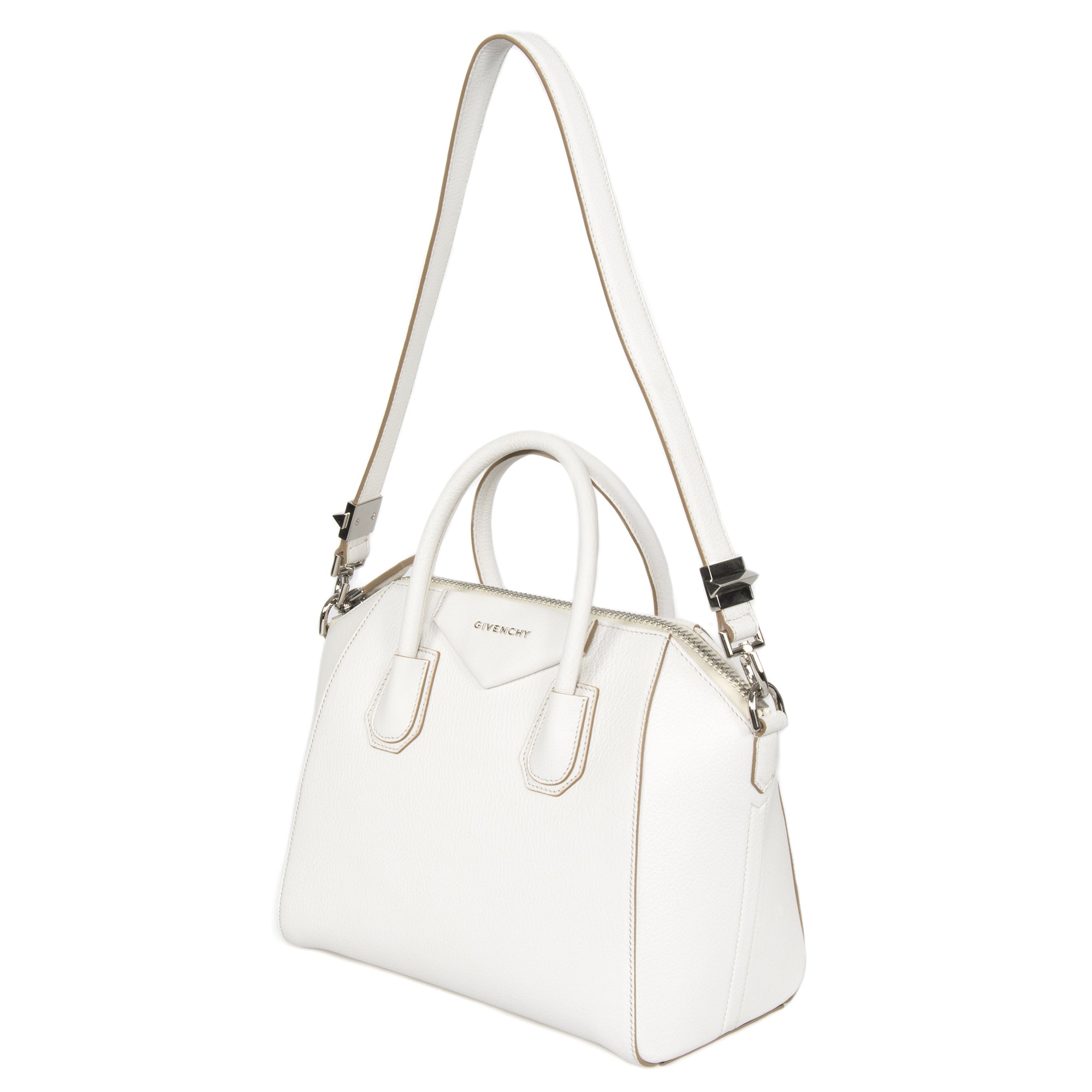 Givenchy Antigona Small Leather Satchel Bag in White