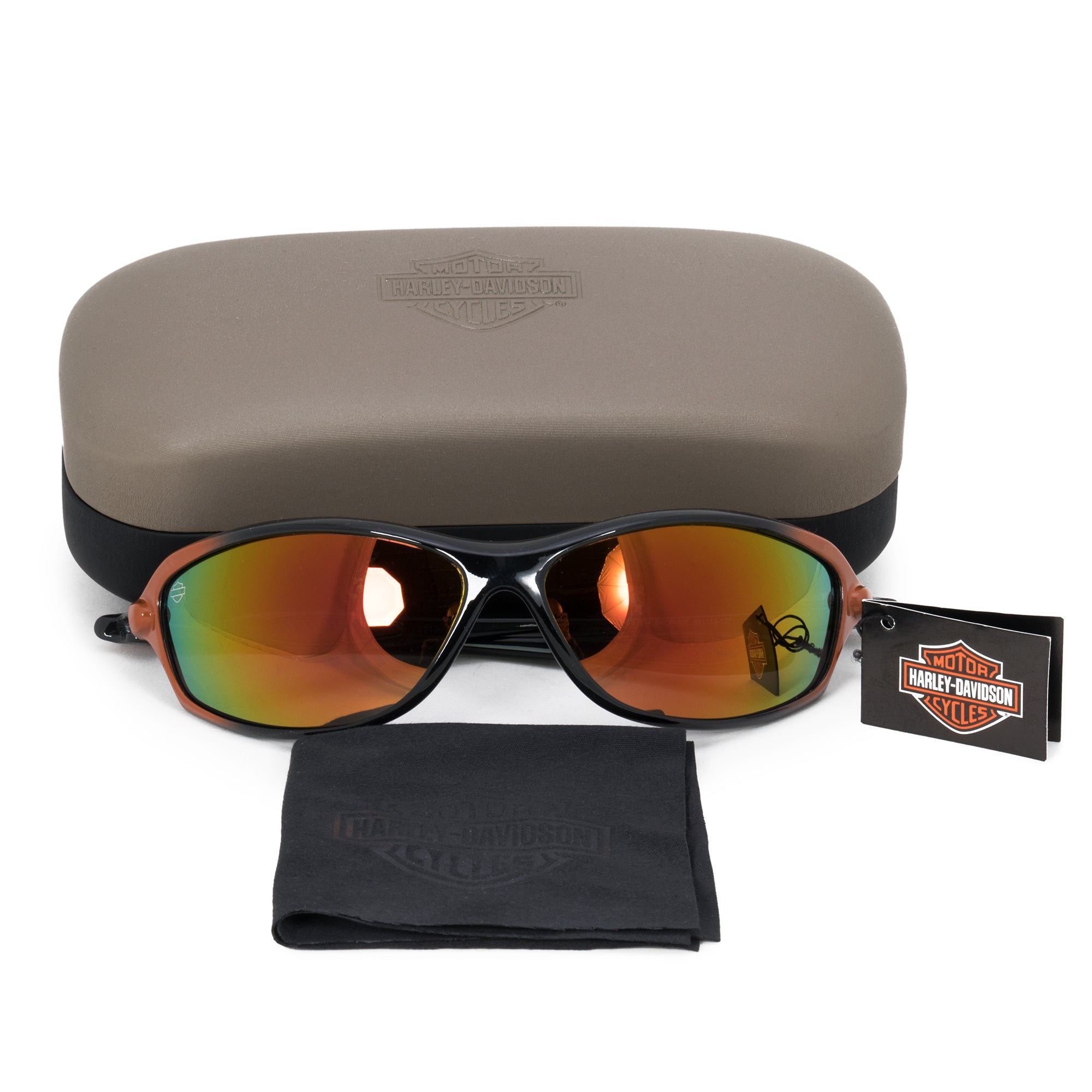 Harley Davidson Rectangle Sunglasses HDS0614 BKOR 66