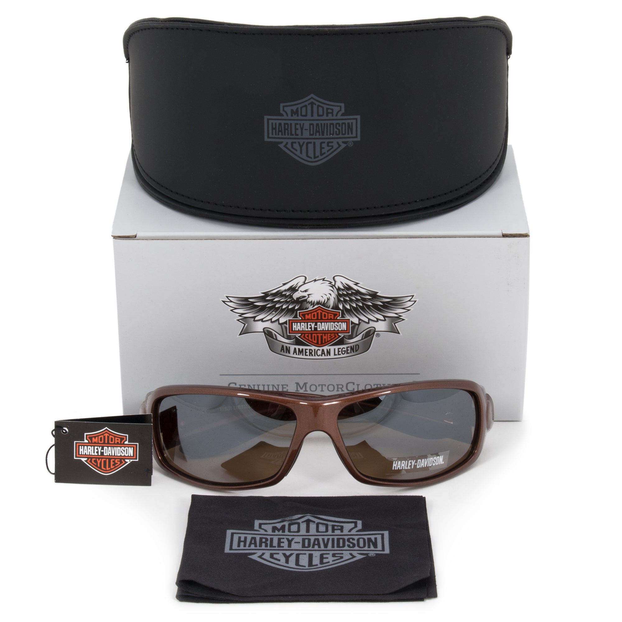 Harley Davidson Rectangle Sunglasses HDS8001 BRN 1F 63