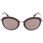Miu Miu Round Sunglasses SMU50RS TKW4M2 54 | Purple Frame | Gold Mirror Lenses