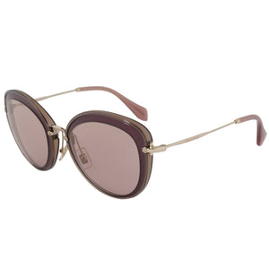Miu Miu Round Sunglasses SMU50RS TKW4M2 54 | Purple Frame | Gold Mirror Lenses