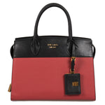 Prada Esplanade Leather Tote In Red and Black