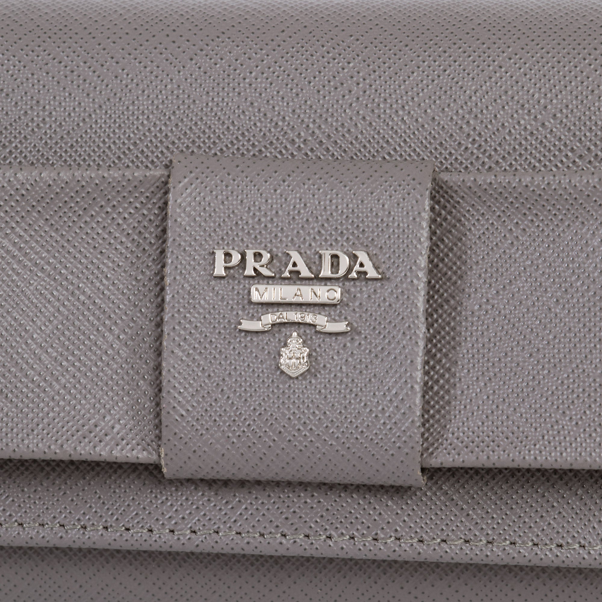 Prada Marble Saffiano Leather Flap Wallet With Bow Detail 1MH132 ZTM F0K44