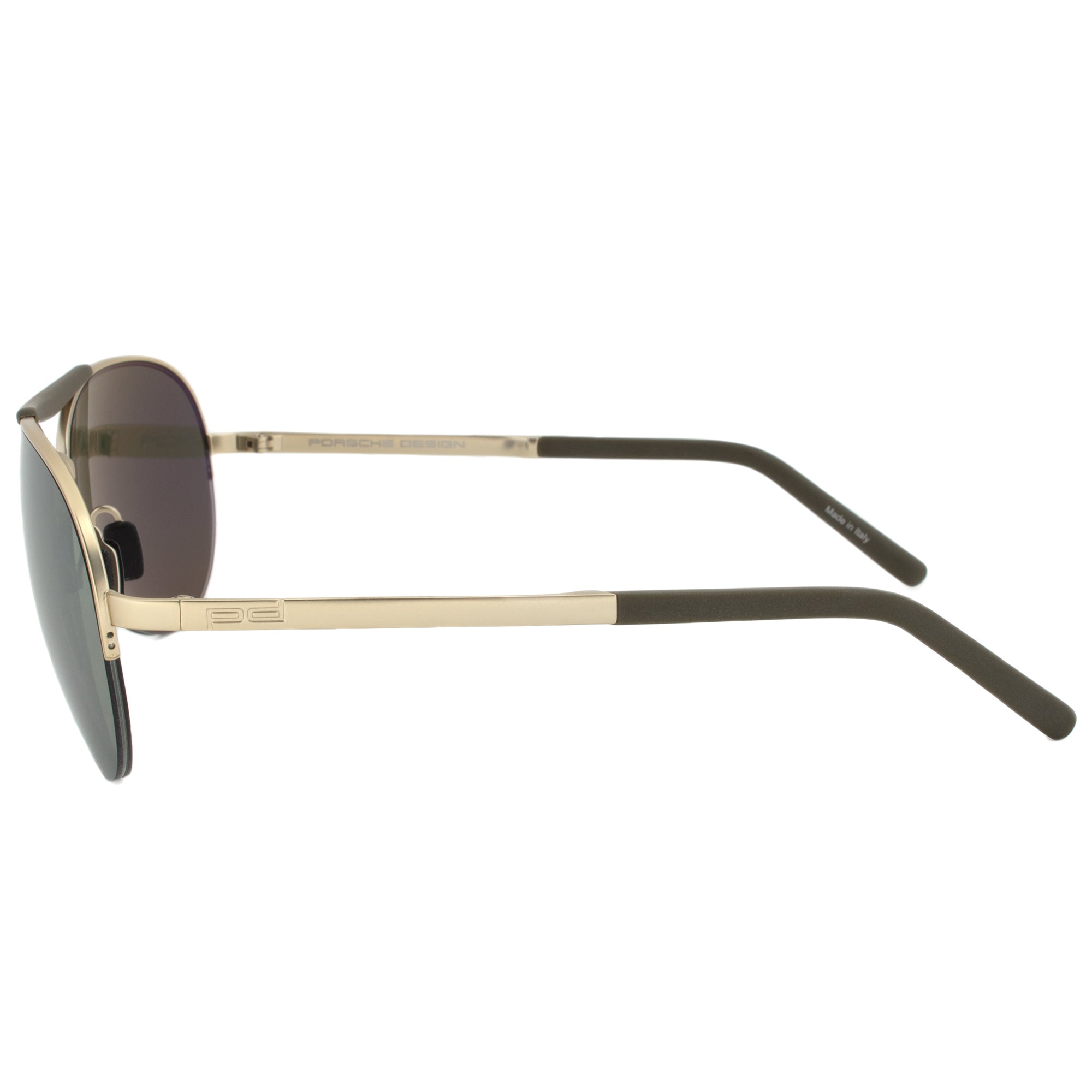 Porsche Design P8540 C Aviator Sunglasses | Light Gold Frame | Olive Silver Mirror Lens