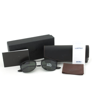 Persol PO3081S 1004/31 Sunglasses | Black and Matte Crystal Frame | Grey Lens