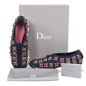 Christian Dior Blue and Rose Flower Fusion Sneakers