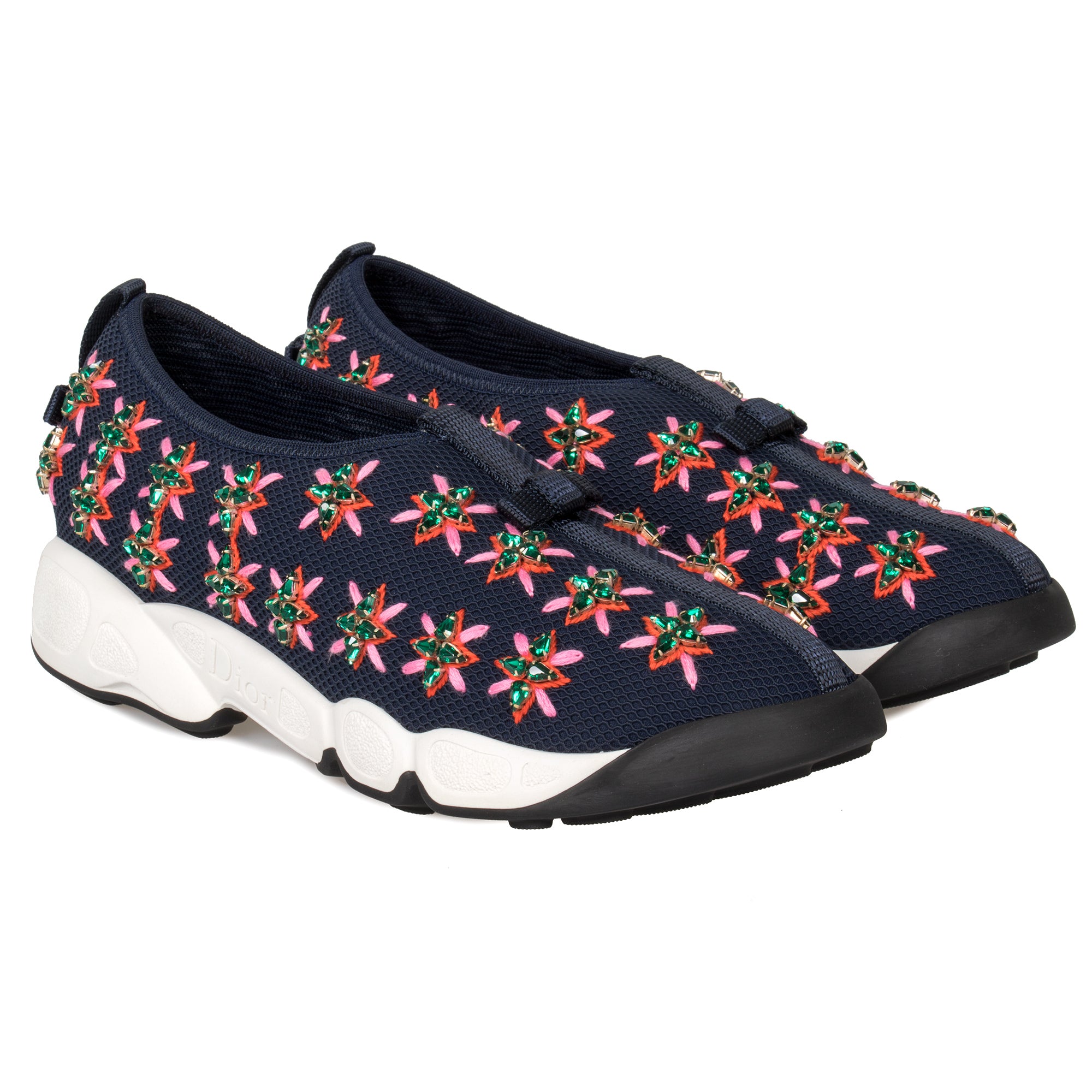 Dior Blue and Rose Flower Fusion Sneakers