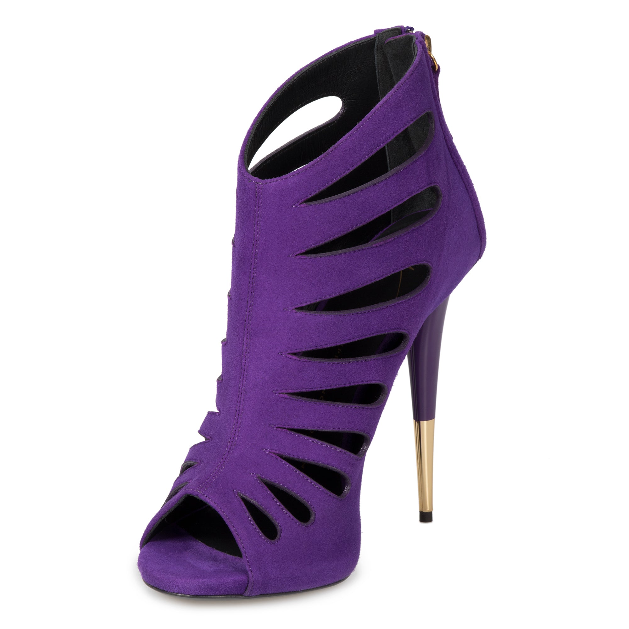 Giuseppe Zanotti Alien Violet Cutout Suede 127mm Ankle Boots