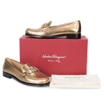 Salvatore Ferragamo Gancini Gold Loafers