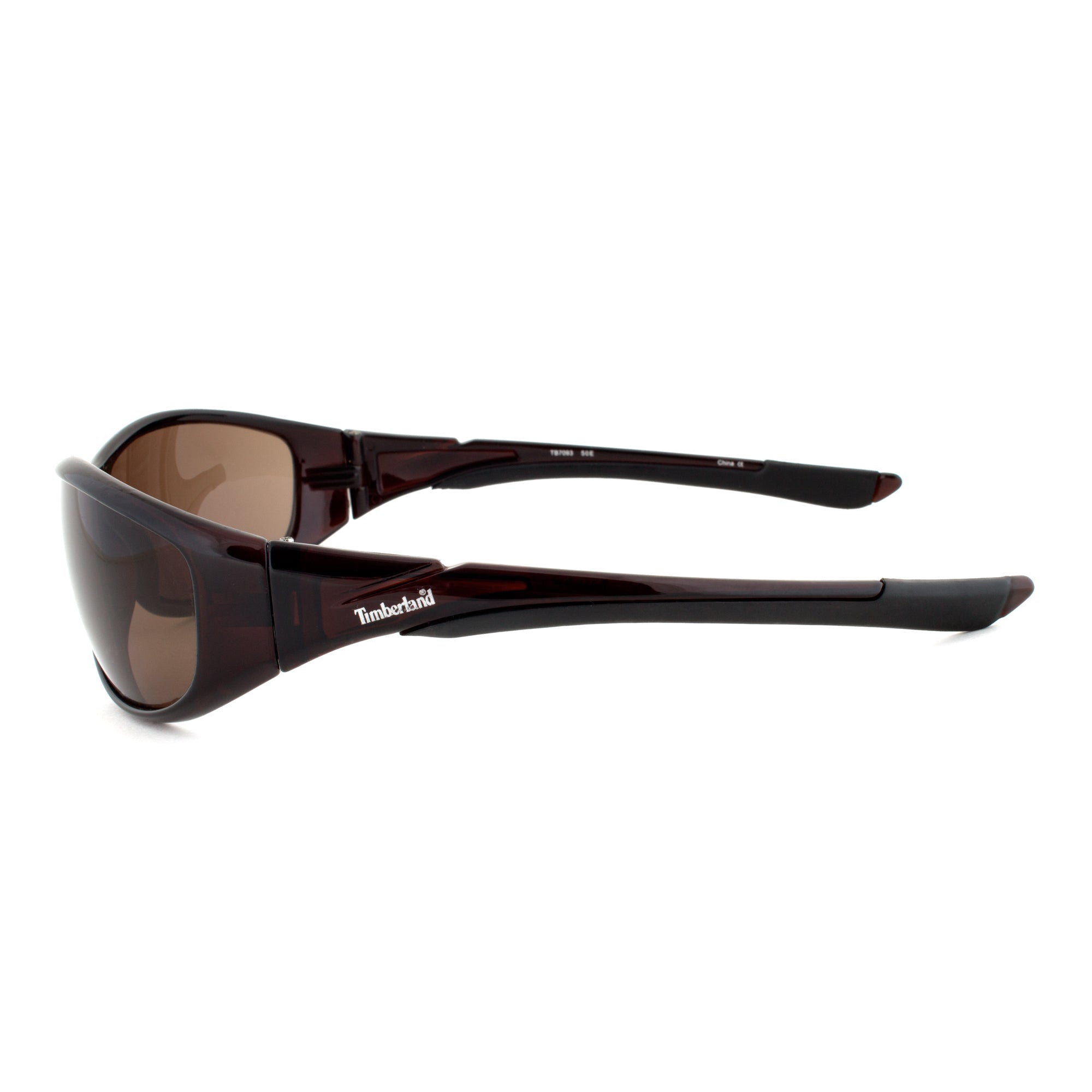 Timberland TB7093 50E Sport Wrap Sunglasses | Dark Brown Frame | Brown Lens