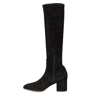 Valentino Knee-High Suede Boots in Black