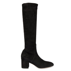 Valentino Knee-High Suede Boots in Black